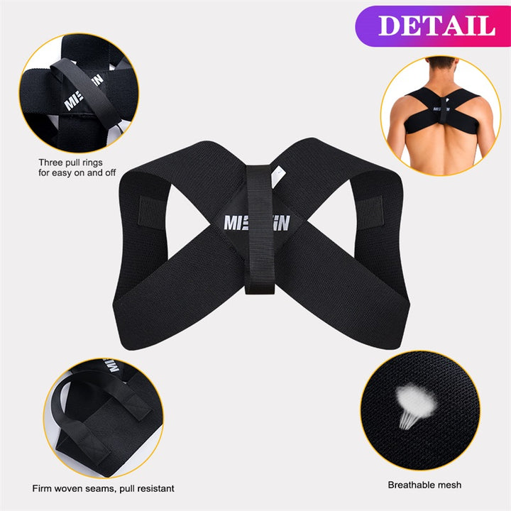 Men’s Posture Corrector Back Brace Spine and Shoulder Support Belt