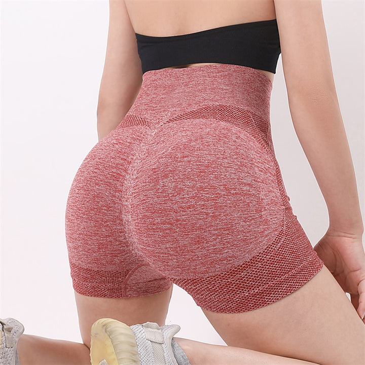 Mesh Yoga Shorts Push-Up Butt Lift Seamless Gym Leggings for Fitness