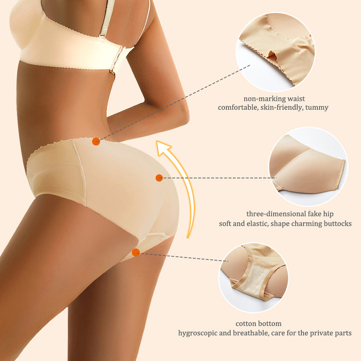 Padded Buttocks Shapewear Butt Lift Silicone Hip Shaper Padded Panties