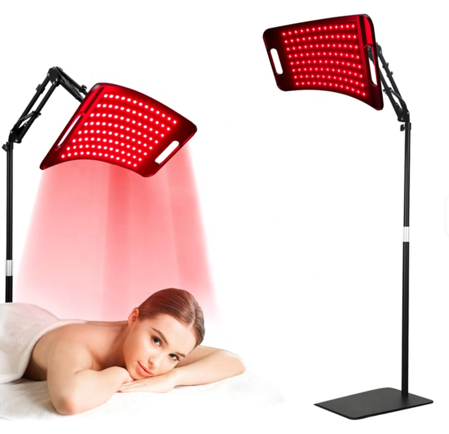 Red Light Therapy Lamp for Face & Body – 660nm Red + 850nm Infrared LED with Adjustable Stand