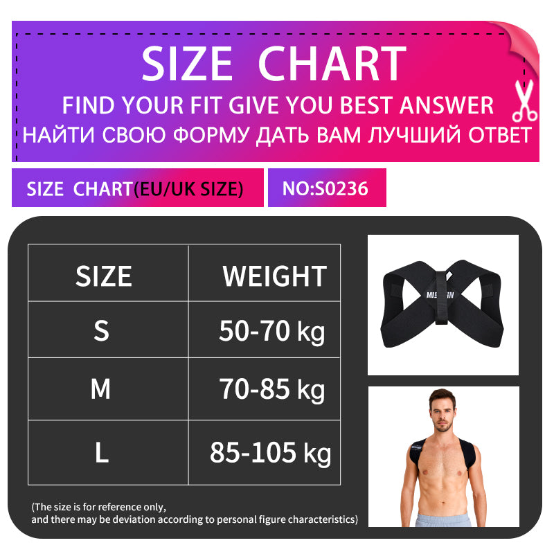 Back Posture Brace Support Belt for Men Clavicle Spine Corrector and Shoulder Lumbar