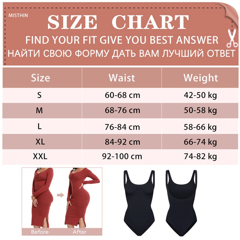 Backless Tummy Control Shaper High Waist Trainer Thong Bodysuit Shapewear