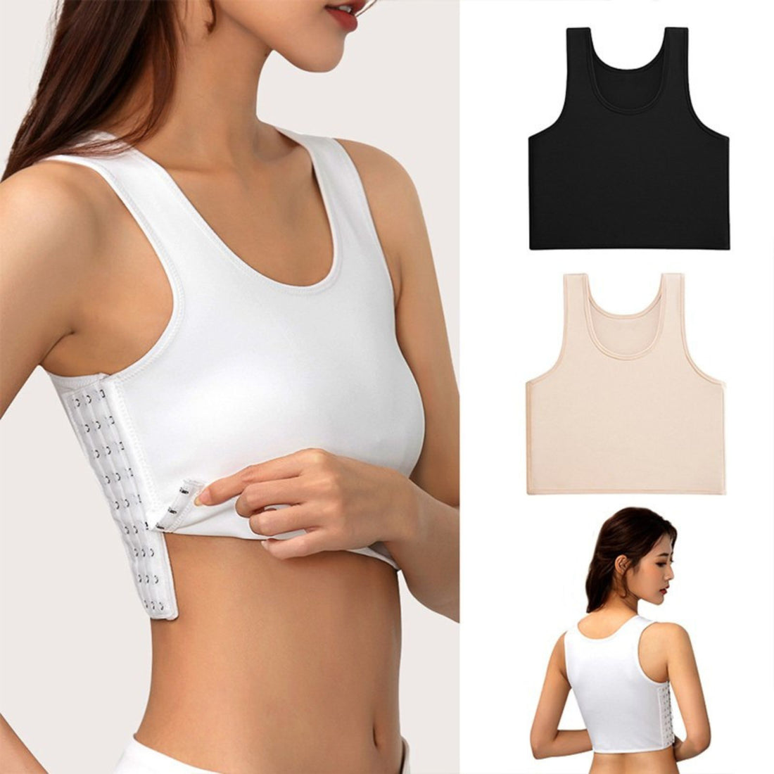Compression Wireless Breast Flat Belly Bra Shaper Top Shapewear
