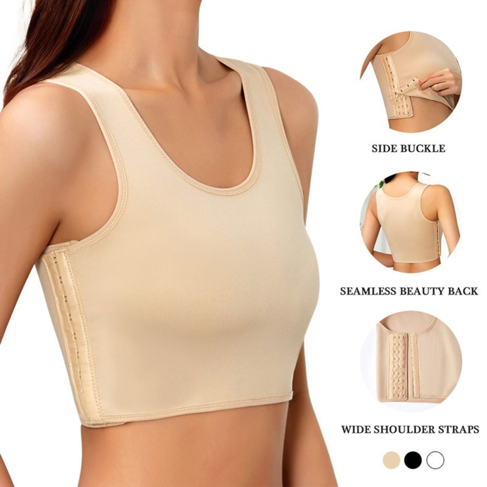 Compression Wireless Breast Flat Belly Bra Shaper Top Shapewear