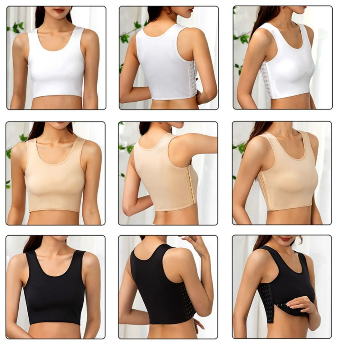 Corset Cami Tank Top Compression Wireless Breast Flat Belly Bra Shaper