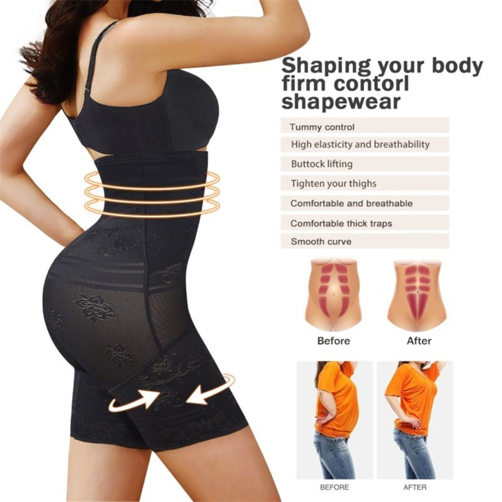 Corset Shaper Wear Thigh Tummy Control High Waist Trainer Shapewear