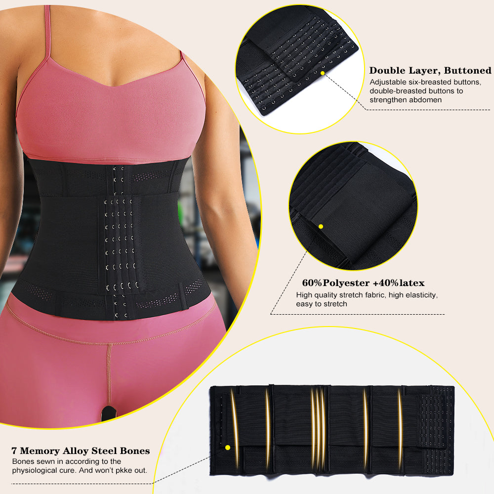 Double Belt Steel Boned Waist Trainer Women’s Slimming Corset