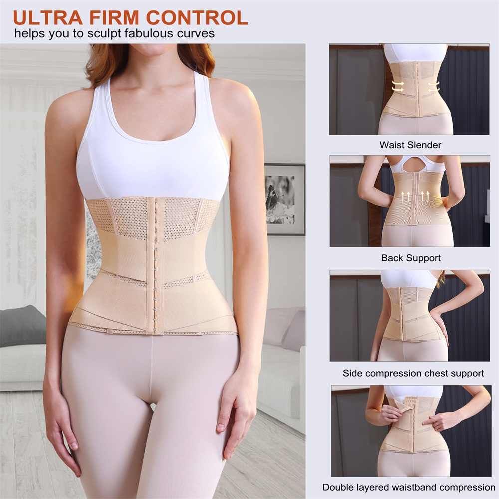 Double Waist Trainer Shapewear Belt Tummy Control Trimmer Wrap Corset