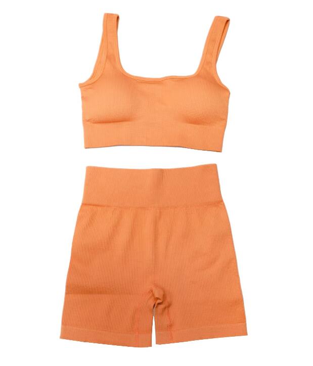 High Waist Fitness Seamless Shorts Sports Workout and Bra Sets Wear