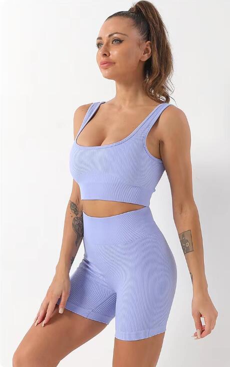 High Waist Fitness Seamless Shorts Sports Workout and Bra Sets Wear