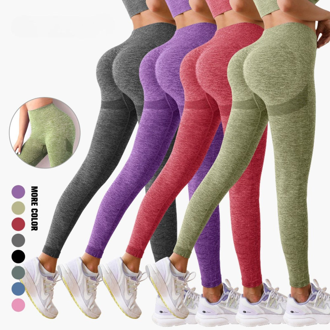 High Waist Scrunch Butt Yoga Leggings Tummy Control Fitness Shapewear
