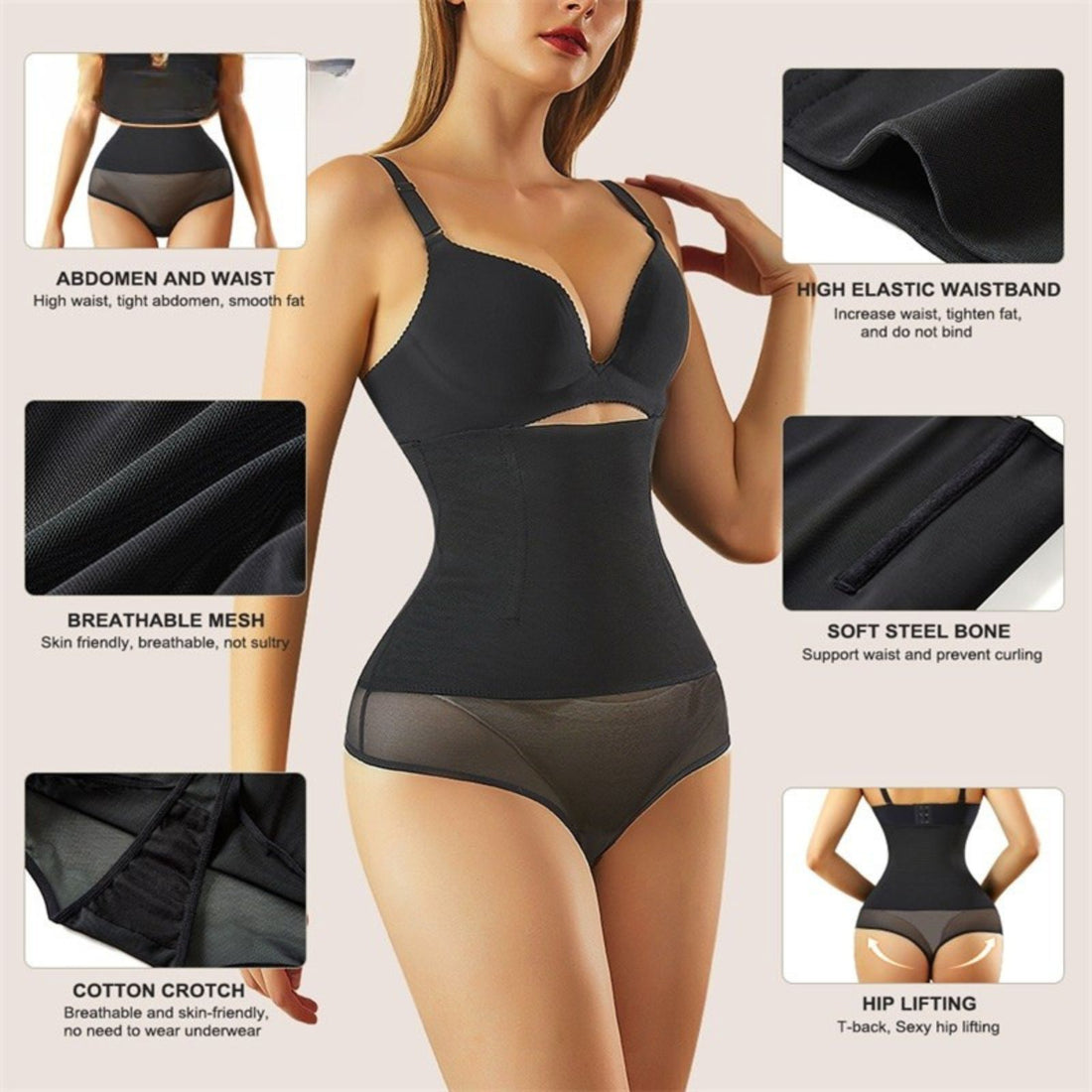Hot Sale Crotch T Back Panty Corset Thong Tummy Control Shaper