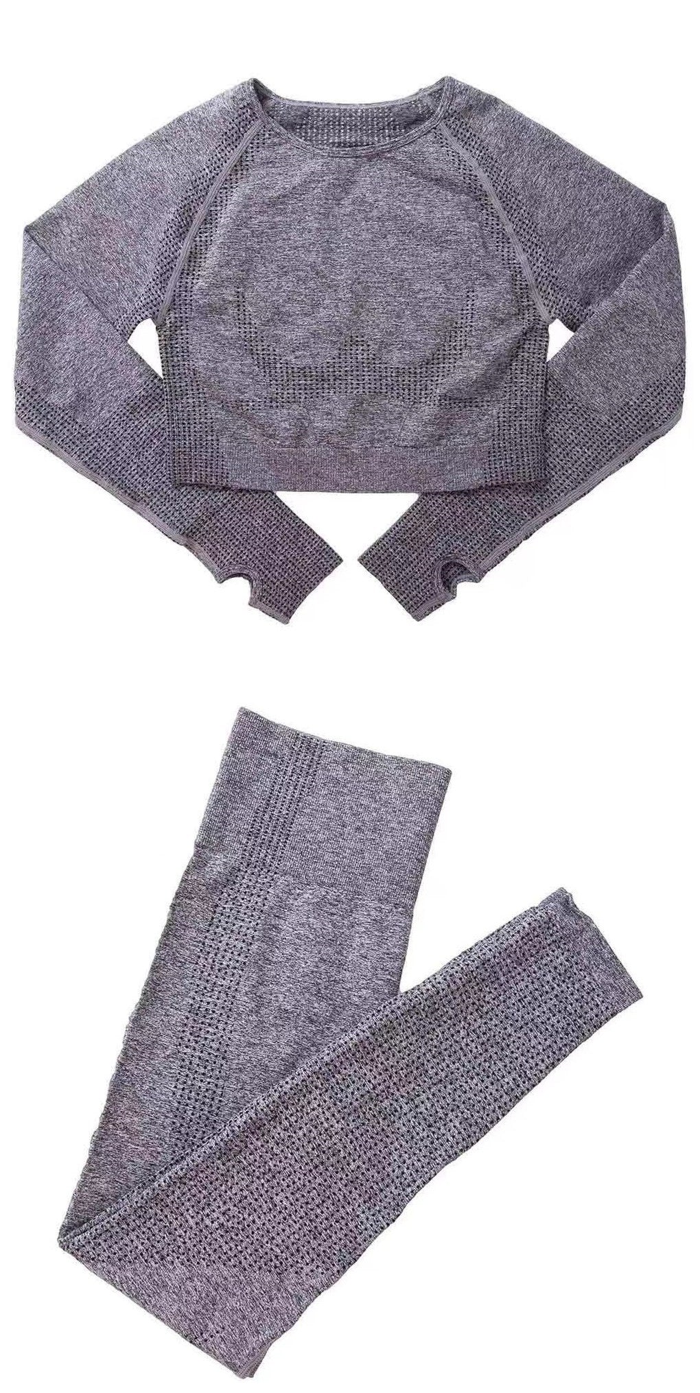 Long Sleeve Gym Pants Sports High Waist Shorts Workout and Bra Sets