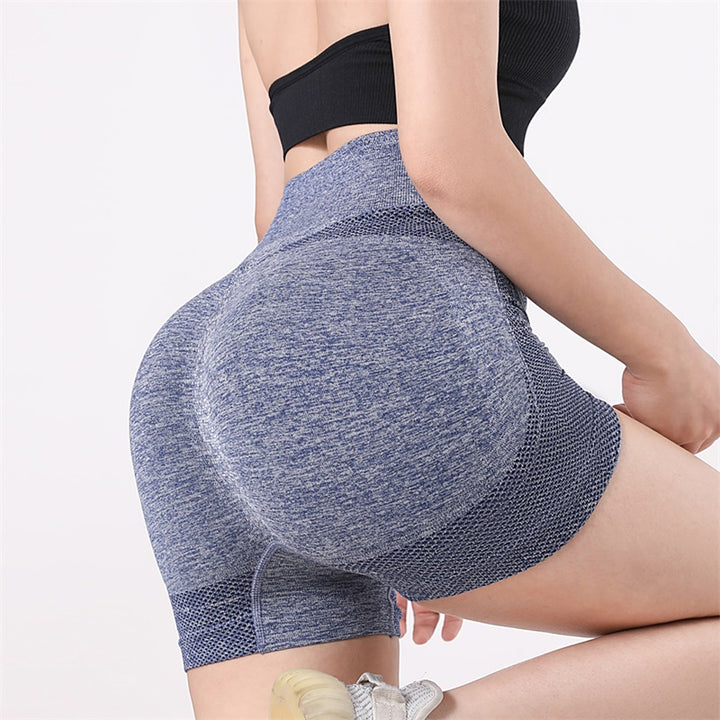 Mesh Yoga Shorts Push-Up Butt Lift Seamless Gym Leggings for Fitness