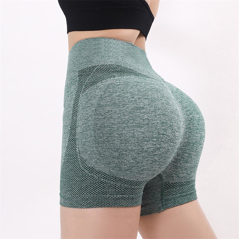 Mesh Yoga Shorts Push-Up Butt Lift Seamless Gym Leggings for Fitness