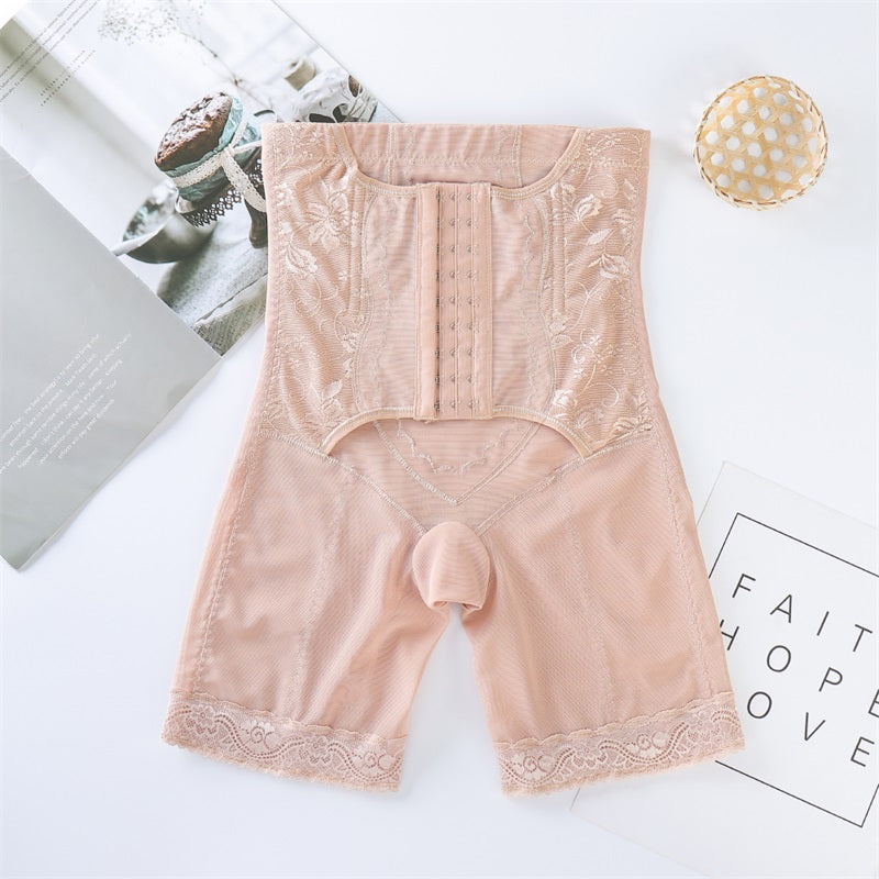 Plus Size Butt Lifter Shapewear Tummy Control Lace Waist Trainer Brief