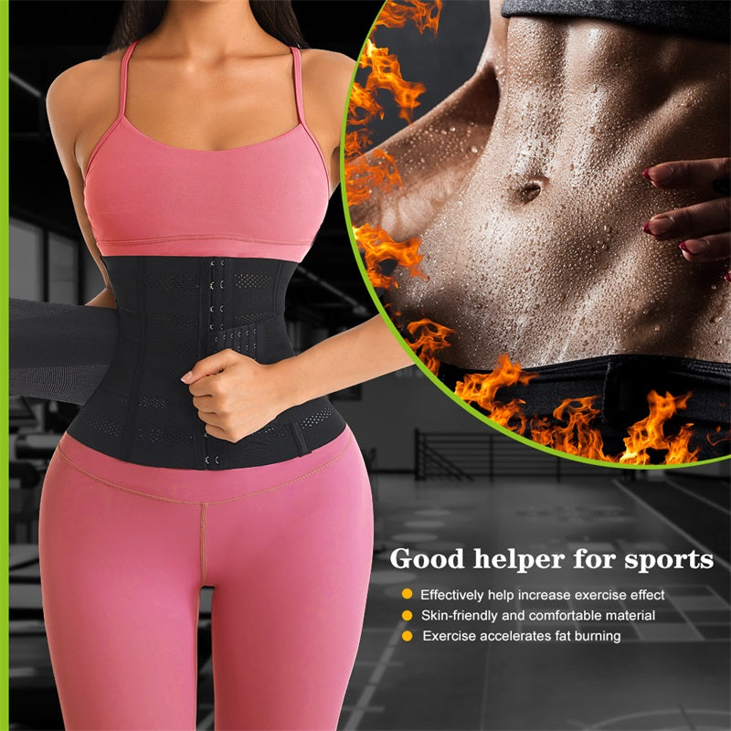 Plus Size Double Belt Latex Waist Trainer Shapewear Wrap