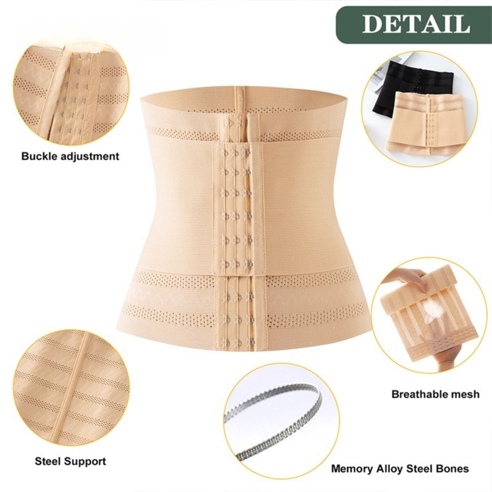 Plus Size Full Body Waist Trainer Shaper Mesh Double Belt Tummy Control