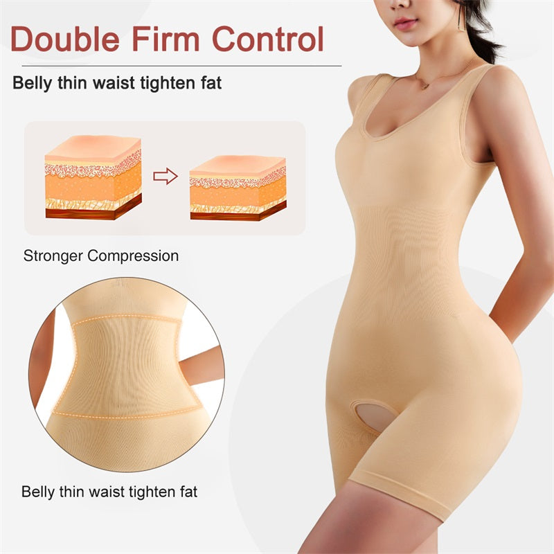 Plus Size High Waist Tummy Control Thigh Slim Shaper Trainer Bodysuit Shapewear