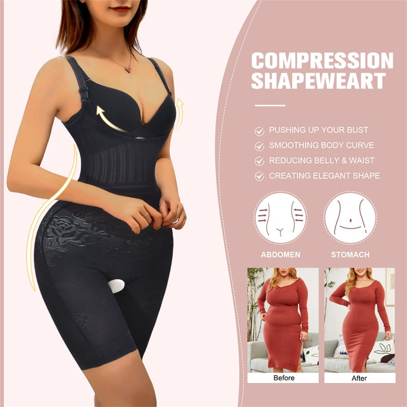 Plus Size Seamless Slim Shapewear Tummy Control Bodysuit for Women