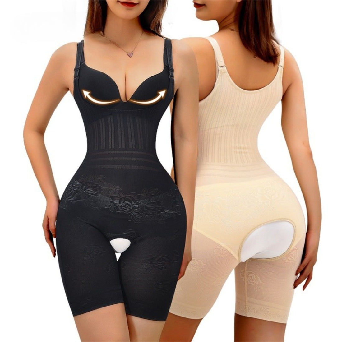 Plus Size Seamless Slim Shapewear Tummy Control Bodysuit for Women