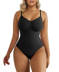 Plus Size Seamless Thong Bodysuit Shapewear Light Tummy Control Waist
