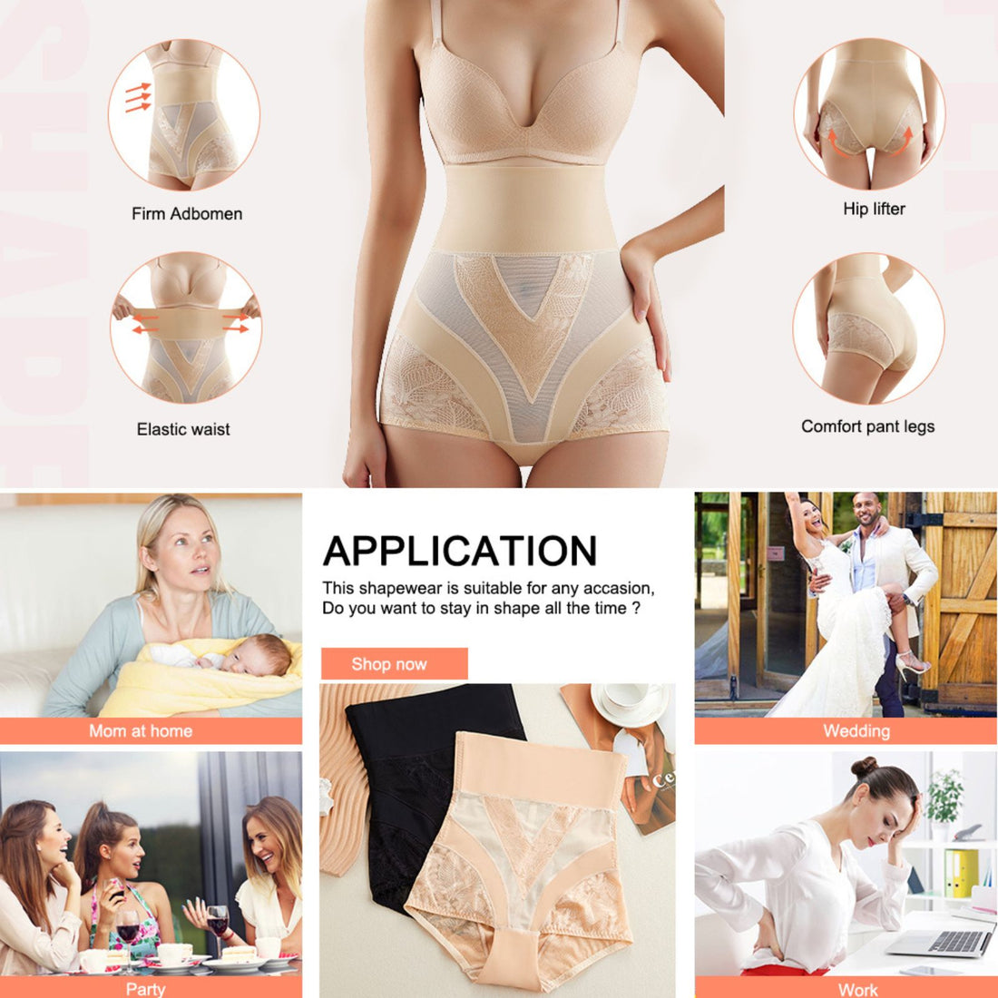 Postpartum Shapewear Shorts Waist Trainer Tummy Control Butt Lifter