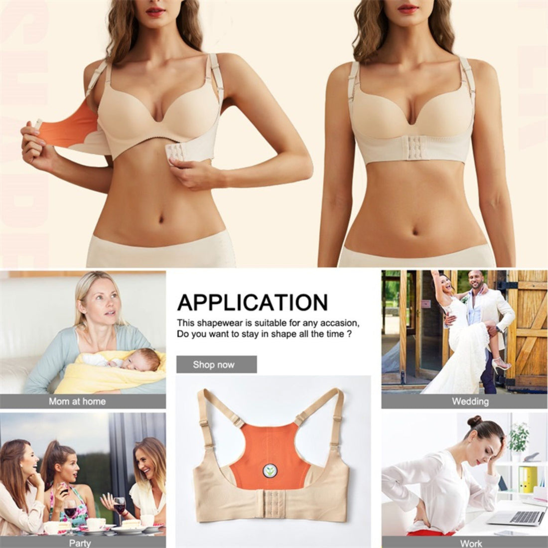 Posture Correction Push Up Bra Shapewear Waist Slimming Body Trimmer Vest