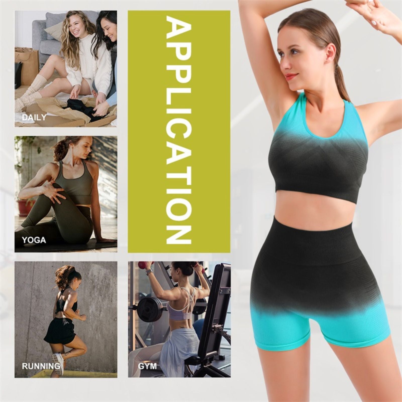 Push-Up Seamless Sports Bra Scrunch Butt Lift Leggings Yoga Pants