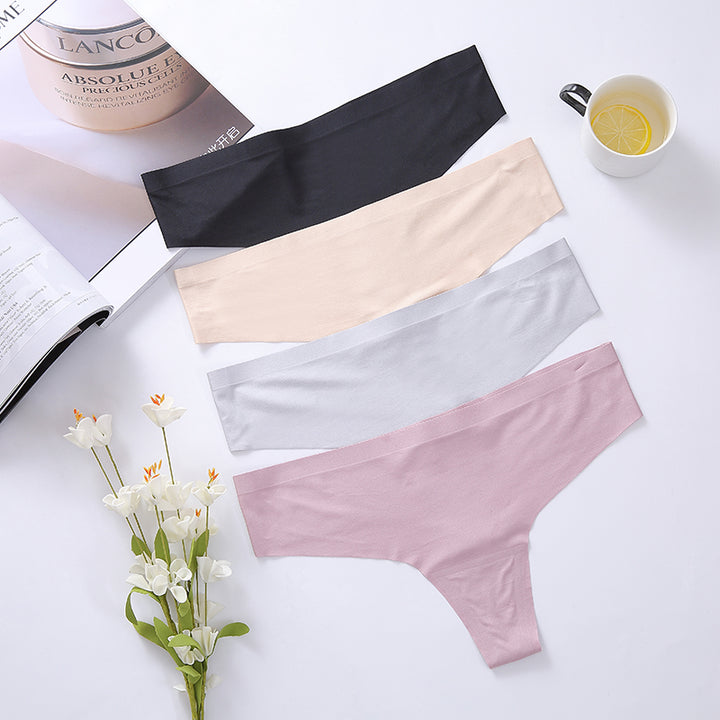 Seamless Ice Silk Thong Panties T-Back G-String Women’s Bikini Underwear