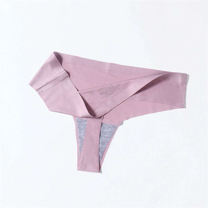Seamless Ice Silk Thong Panties T-Back G-String Women’s Bikini Underwear