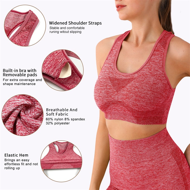 Seamless Scrunch Butt Yoga Set High Waist Gym Workout Shorts