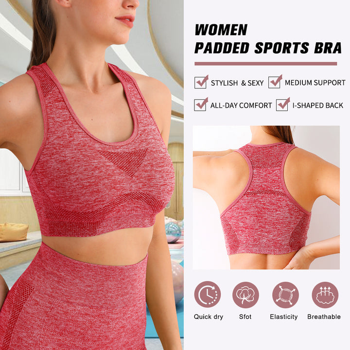 Seamless Sports Bra & Scrunch Butt Lift Leggings Set High Waist Yoga Pants