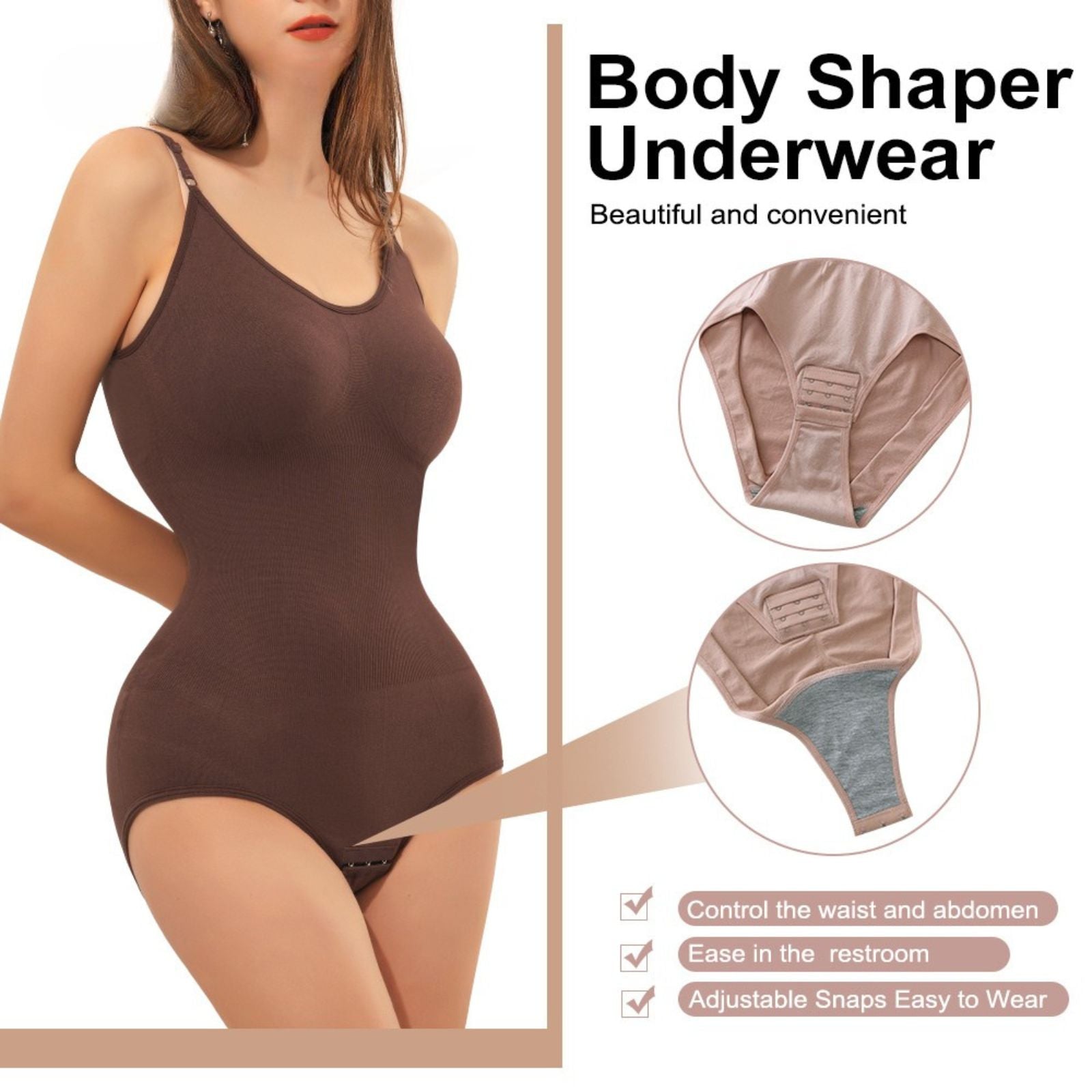 Seamless Women Full Body Shapewear Bodysuit Abdomen Compression