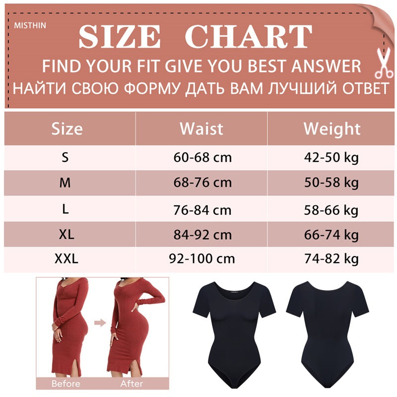 Shoulder and Tummy Control Shaper Seamless Waist Trainer Thong Bodysuit