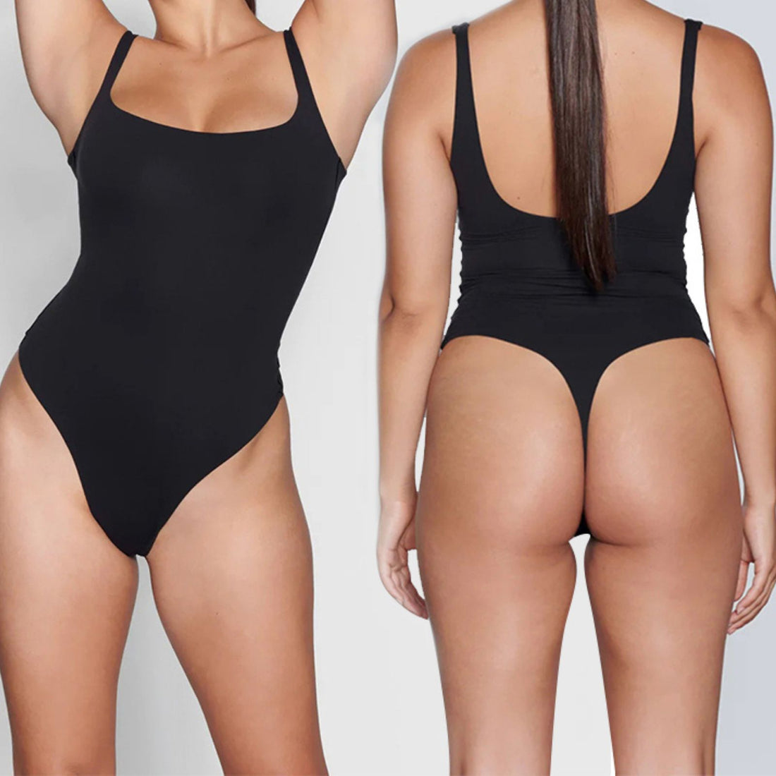 Shoulder Strap Seamless Corset Full Body Thong Tummy Control Shaper