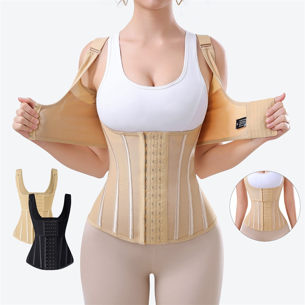 Shoulder Strap Waist Trainer Vest Double Trimmer Tummy Control Shaper Belt