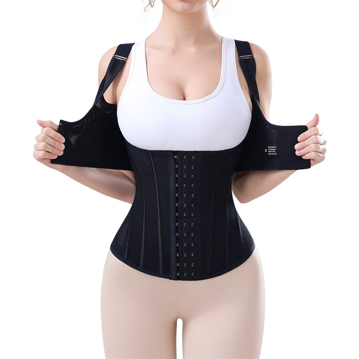 Shoulder Strap Waist Trainer Vest Double Trimmer Tummy Control Shaper Belt