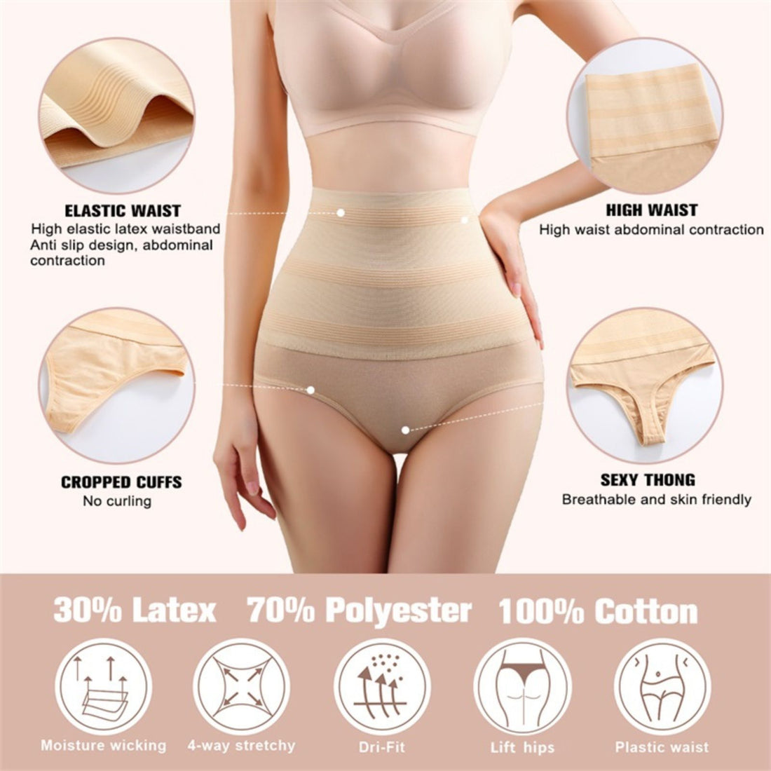 Slim Butt Lifter Panty Tummy Control High Waist Trainer Thong Shapewear