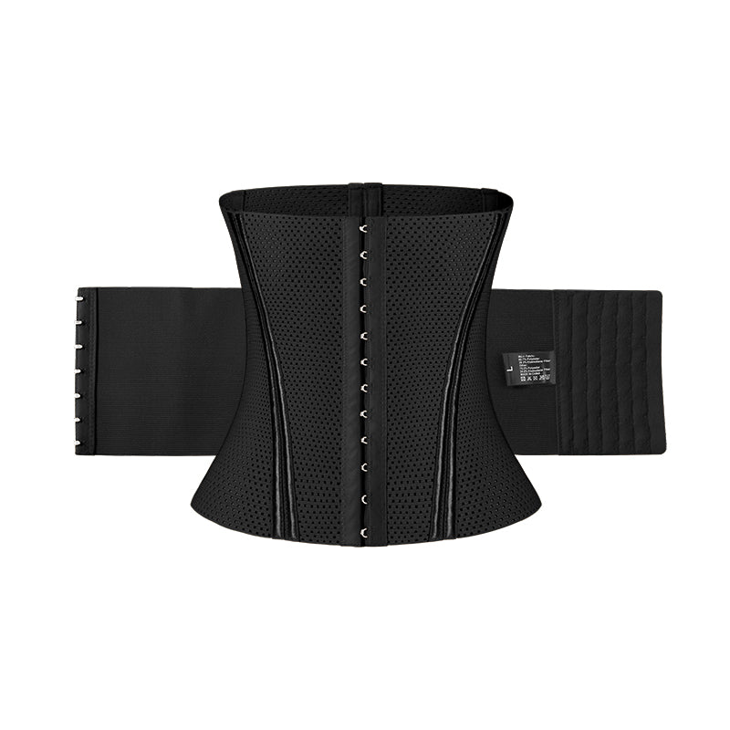 Steel Boned Breathable Corset Belt Elastic Waist Trainer with Zipper Closure