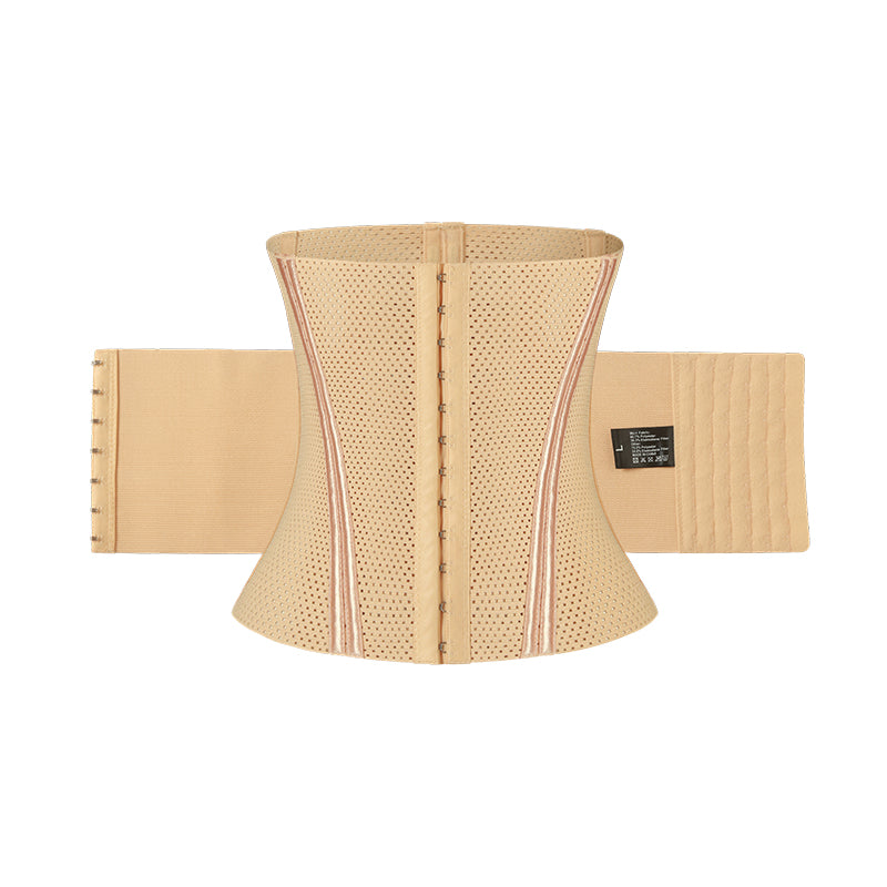 Steel Boned Breathable Corset Belt Elastic Waist Trainer with Zipper Closure