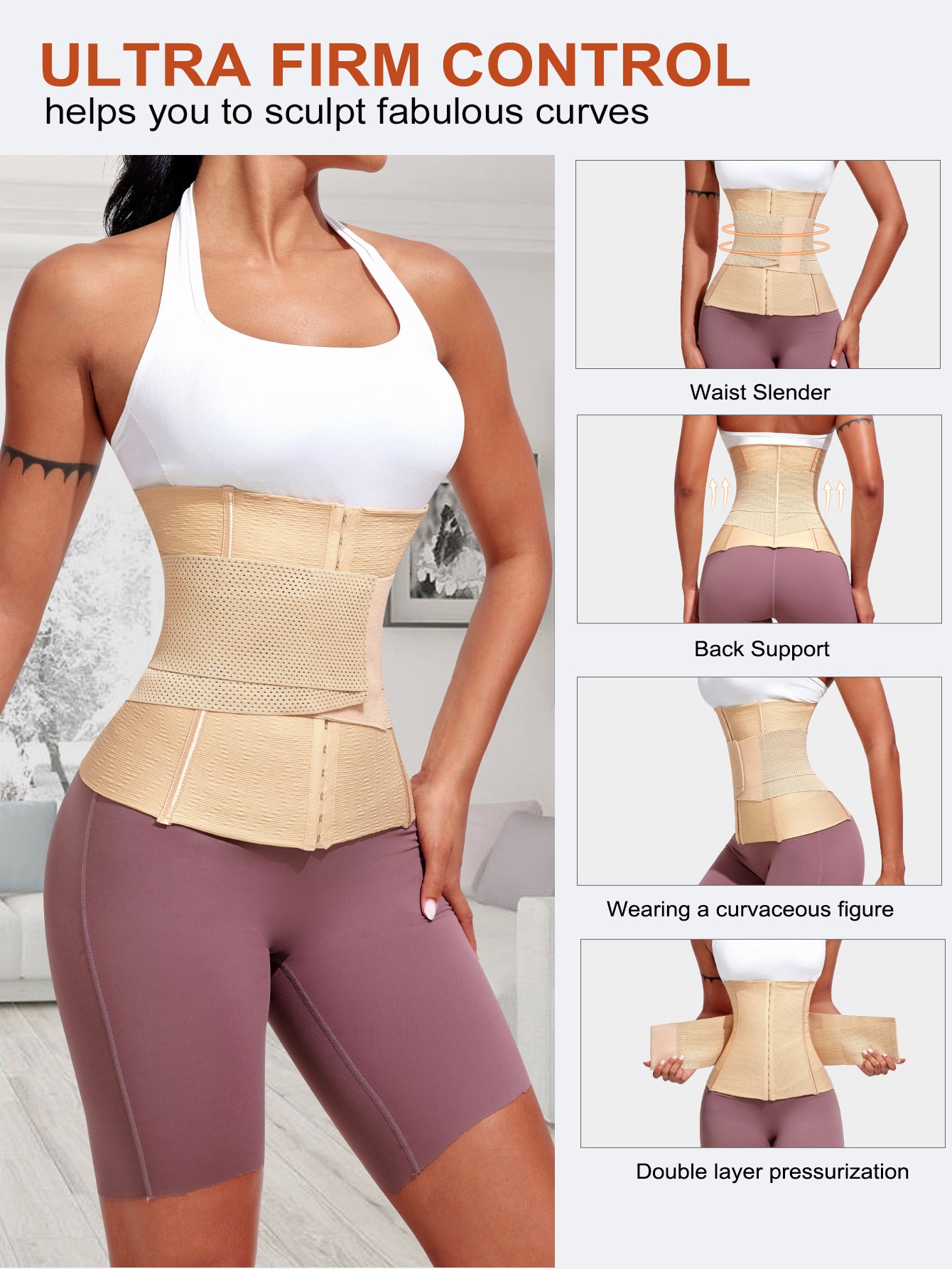 Sweat Belt Waist Trimmer Fitness Shaper Slimming Belt Waist Control