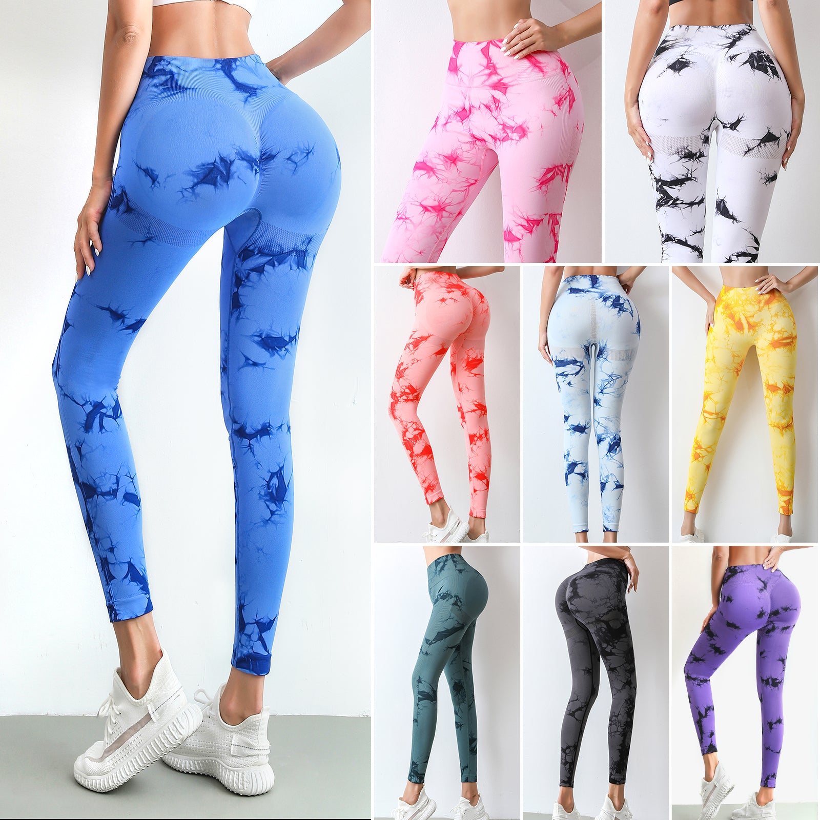 Tie Dye High Waisted Yoga Pants Butt Lifting Scrunch Workout Leggings