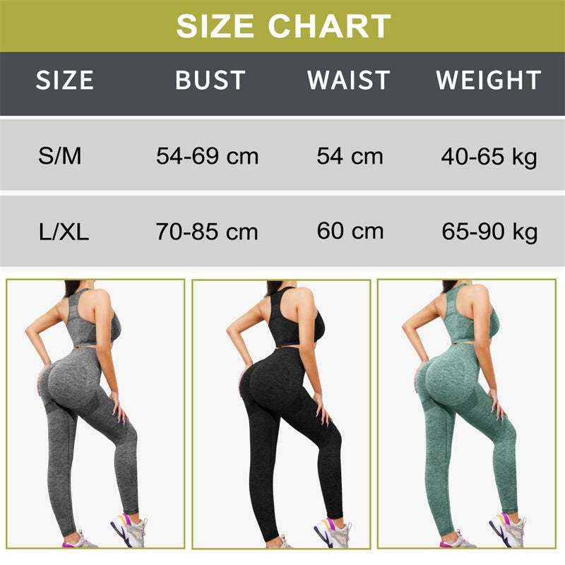Tight Trouser Pant Workout Gym Scrunch Butt Lift Fitness Yoga Leggings Set