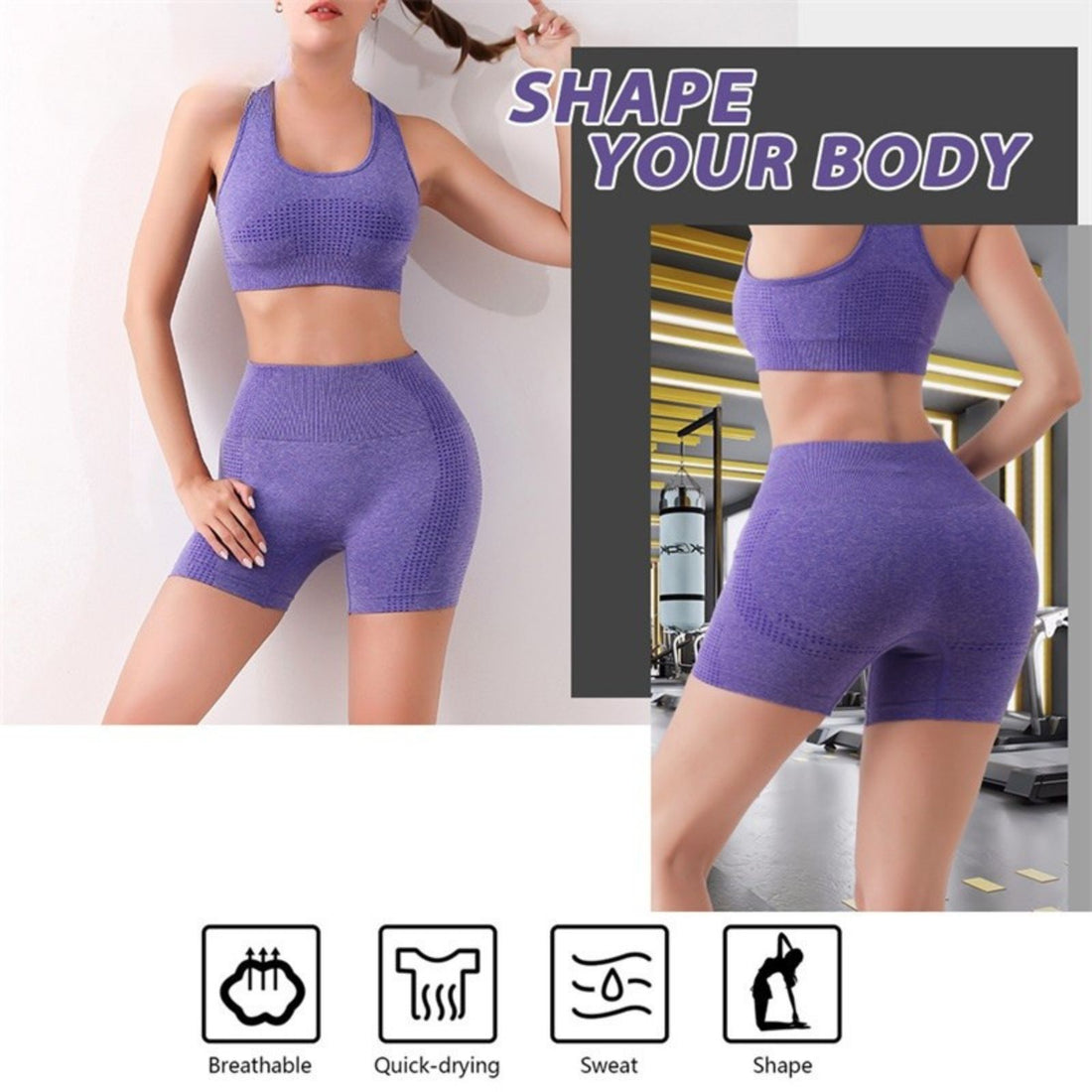 Tummy Control Butt Lift Yoga Leggings Gym Push-Up Shorts