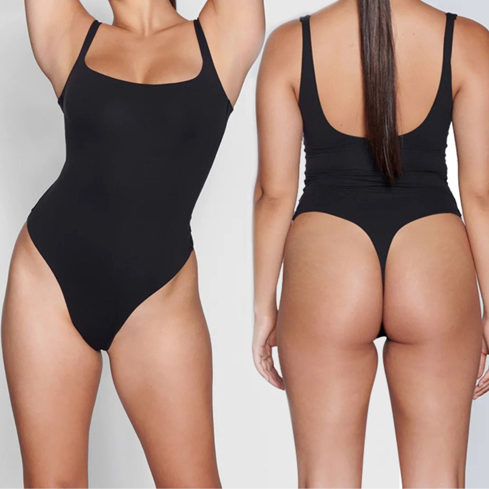 Tummy Control Shaper Shoulder Strap Waist Trainer Thong Bodysuit Shapewear