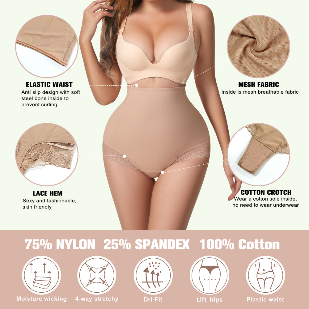 Tummy Control Thigh Panties Lace Butt Lift Underwear High Waist Trainer Shaper