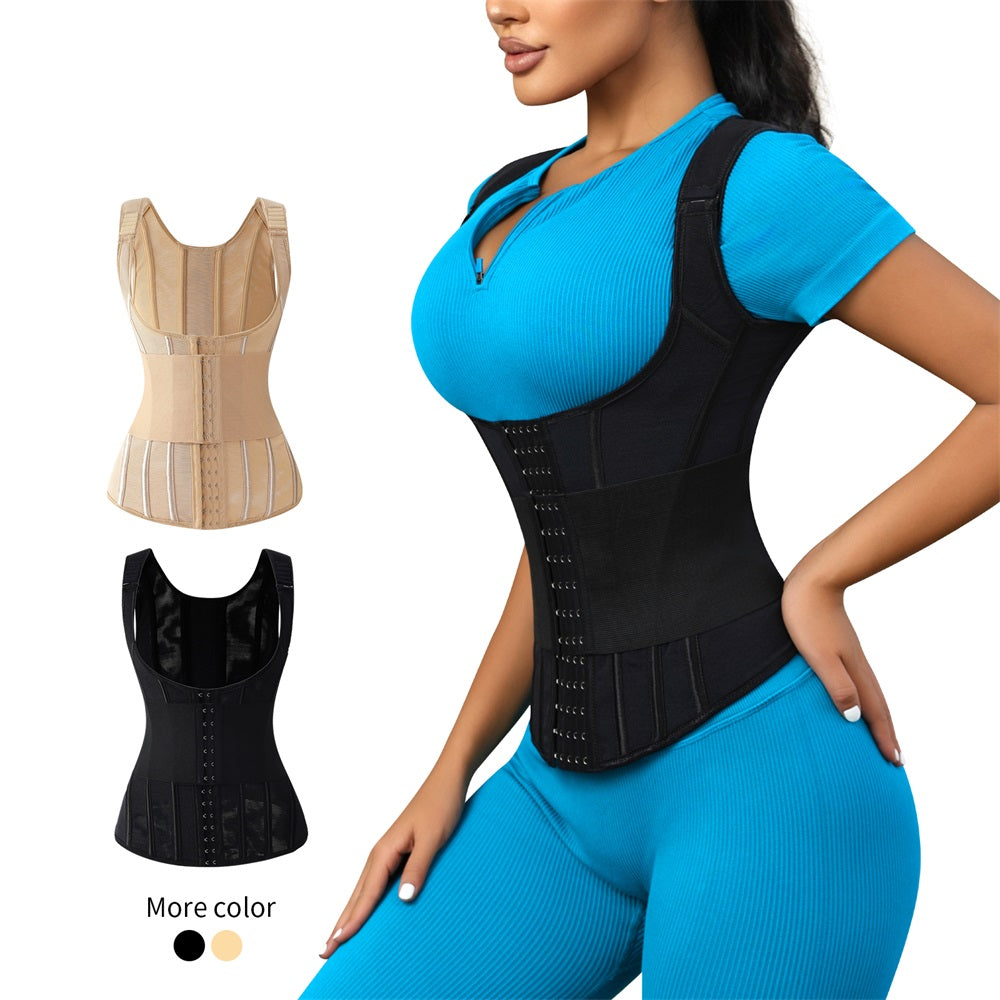 Tummy Control Waist Cincher Corset Double Belt Wrap Girdle Shapewear