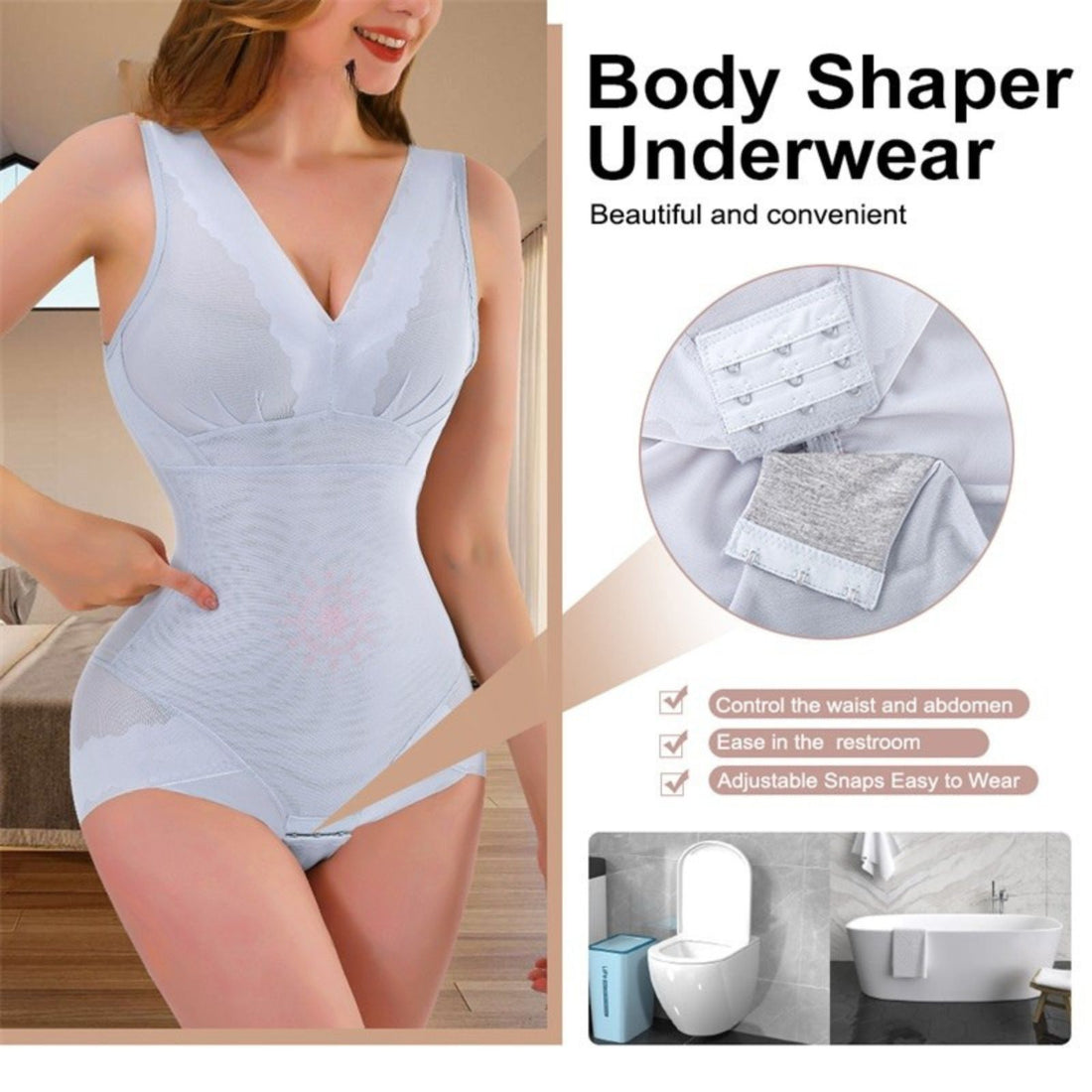 Waist Trainer Shapewear Tummy Control Shaper Bodysuit With Butt Lifter