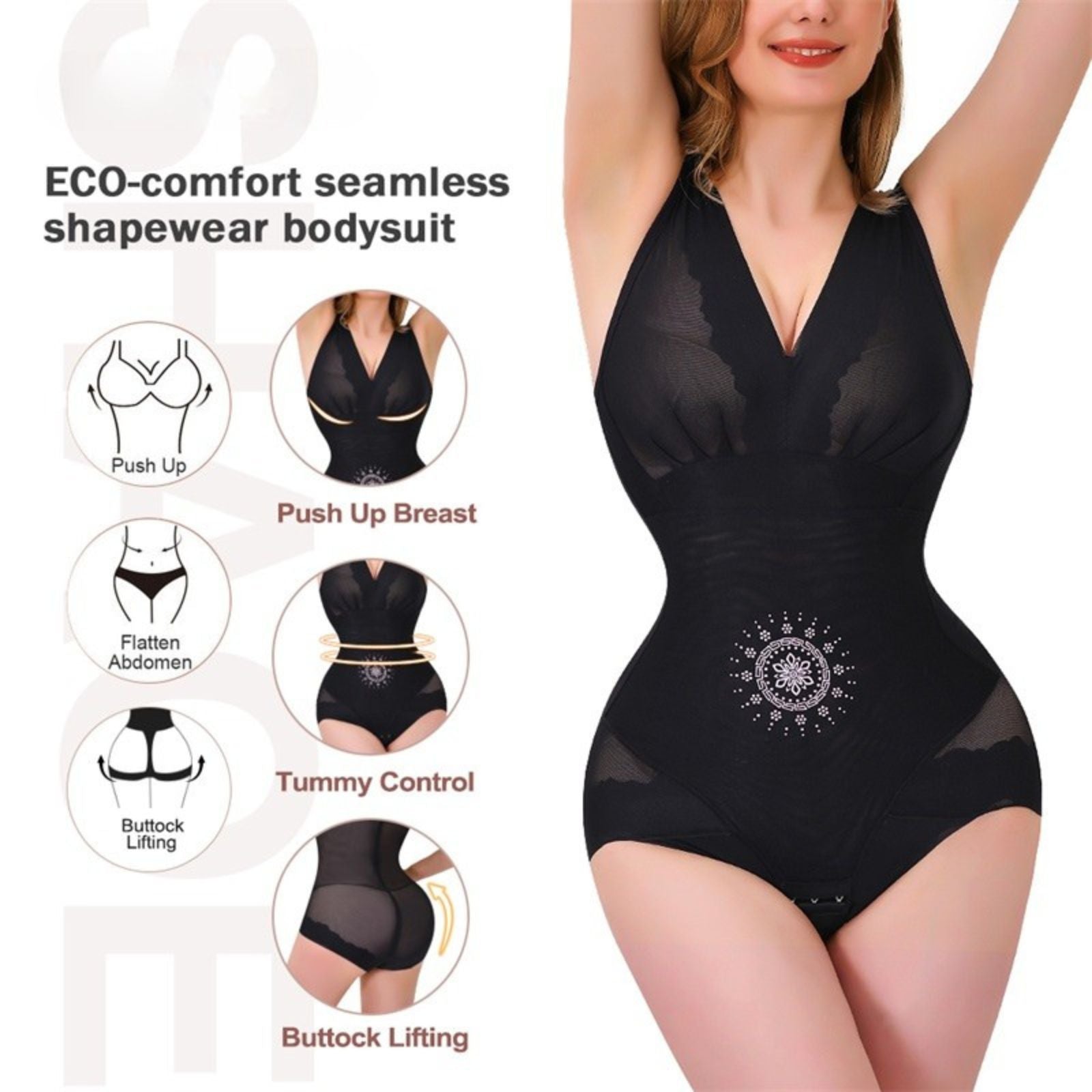 Waist Trainer Shapewear Tummy Control Shaper Bodysuit With Butt Lifter